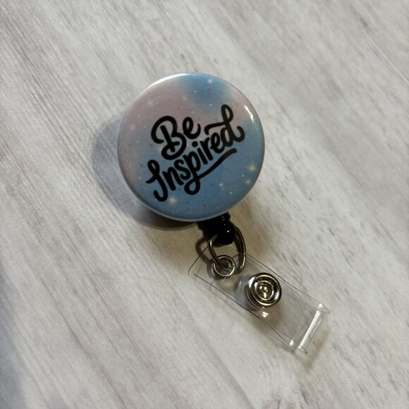 Be Inspired Badge Reel - Motivational ID Holder | Nurse, Teacher, Office - Picture 1 of 2